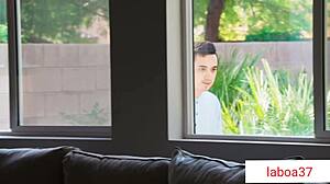 quit staring at stepmom's shaved pussy while she rides cock hard!