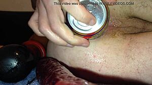 shoving that beer bottle dildo deep in my tight asshole feels so good