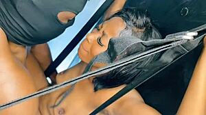 threesome pounds her hard missionary on sex swing monster cocks moaning