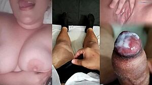 ex fingers tight wet pussy solo i stroke small cock watching her drip
