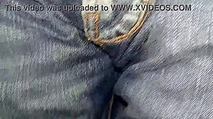 jeans soaked in double orgasm pee