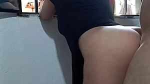 Babysitter squirts creampie while watching for wife pov