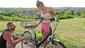 Oiled teen babe's tight pussy gets hardcore pleased ending massage fuck