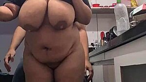 thick taboo stepmom bends over kitchen counter for huge cock pounding