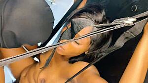 threesome pounds her hard missionary on sex swing monster cocks moaning