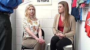 two hot uniformed teen arrestees get fucked senseless by the horny cop on duty