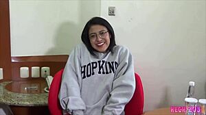 krista reyes gives messy blowjob handjob and dildo tease in hotel casting 😏🍆💦