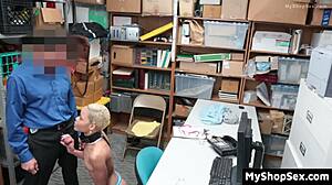 Slutty teen hides dog leash caught bent over doggystyle at shop myshopsex