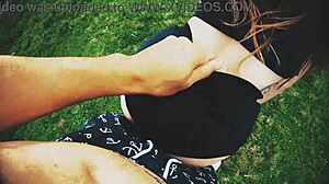 outdoor tease with mia's hot latina curves begs for sneaky fun