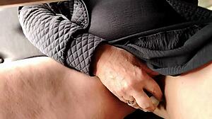 stepmom invites me to birthday restaurant flashing nylon pussy