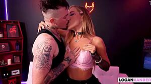 Blake blossom goth big tits deepthroats footjobs pussy for logan xander