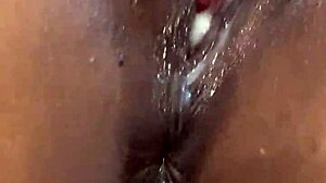 He devours her wet ebony pussy close-up during movie night squirting moans part 2