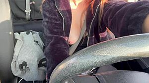 Italian Big Tits Milf Flashes Juicy Boobs And Nipples In Car Ride