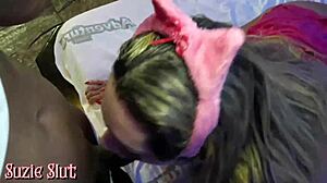 brazilian milf cougar sly kitten slams big black monster cock anal assfucking orgasm tattoo fetish