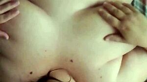 Step Mom Sucks Cock Deep Then Rides for Cum on Boobs!