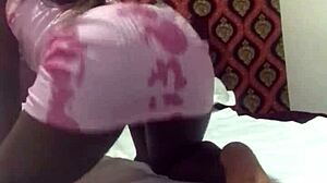 crazybitch twerks hard on landlord's bed vacation