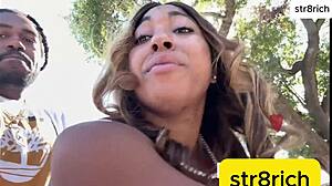 houston ebony anal queen gaping ass creampie fucked outdoors snow