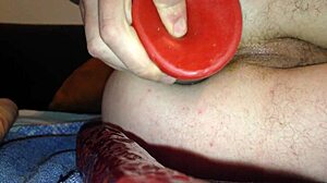 shoving that beer bottle dildo deep in my tight asshole feels so good