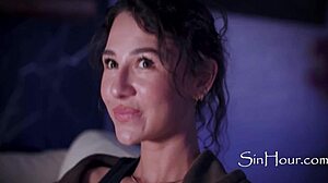 Stepdad tricked and corrupted my busty friends in cinema group fuck