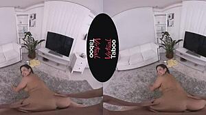 Virtual Taboo - Shaved Brunette Pranks Wank Session