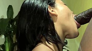 tiny 18yo mouth chokes on huge black cock amateur style