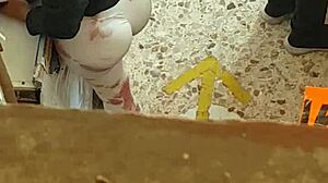 Want to grab this bitch's leggings wide open bending down?