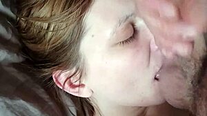amateur milf sloppy deepthroat face fuck cumshot in eye mouth