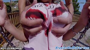 Busty milf toys then spoons in amateur fuck