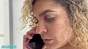 hubby leaves wet pussy wife for black lover's cock