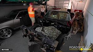 roadside huge tits babe bent over fucked hard by mechanic in garage pov