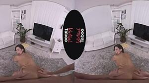 Virtual Taboo - Shaved Brunette Pranks Wank Session