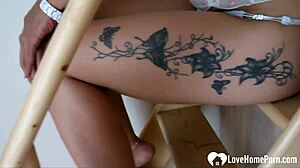 amateur tattooed chick teases and bares her full body