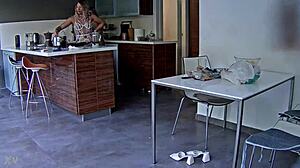 peeking at those juicy asses in the kitchen voyeur style