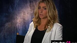 Busty Blonde Lisa Seiffert Strips Outdoor Revealing Shaved Pussy and Natural Tits