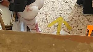 Want to grab this bitch's leggings wide open bending down?