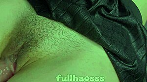 Stepdaddy Creampies Asian Teen's Hairy Pussy Close-Up