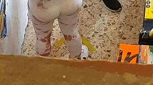 Want to grab this bitch's leggings wide open bending down?