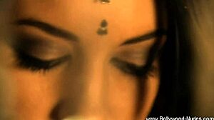 beautiful bollywood brunette teases with erotic striptease undressing