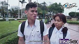 18yo schoolgirl and milf stepmom fuck huge cocked white guy