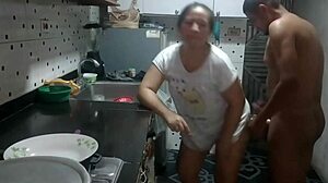 Stepsis Big Ass Tempts Boyfriend to Kitchen Fuck and Creampie!