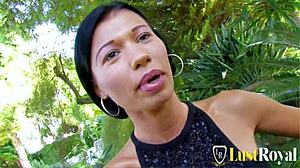 french mademoiselle justine caught bent over anal in forest woods