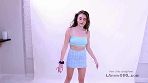 Aspiring Brunette Model Fucked Hard During Sofa Casting Interview Cum Swallow