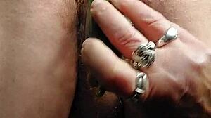 Granny Fucks Hairy Pussy with Cucumber!