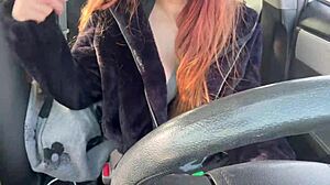 Italian Big Tits Milf Flashes Juicy Boobs And Nipples In Car Ride