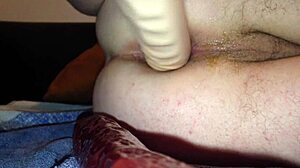 shoving that beer bottle dildo deep in my tight asshole feels so good