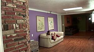 amber rayne bends over for black stepdad's deep anal pounding in stockings