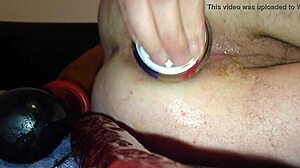 shoving that beer bottle dildo deep in my tight asshole feels so good