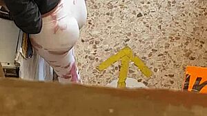 Want to grab this bitch's leggings wide open bending down?