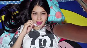 i can't stop watching this 18-year-old college girl dildo her tight pussy