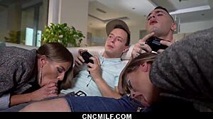 Lucky Guys Score Stepmom Threesome Fucks Anytime